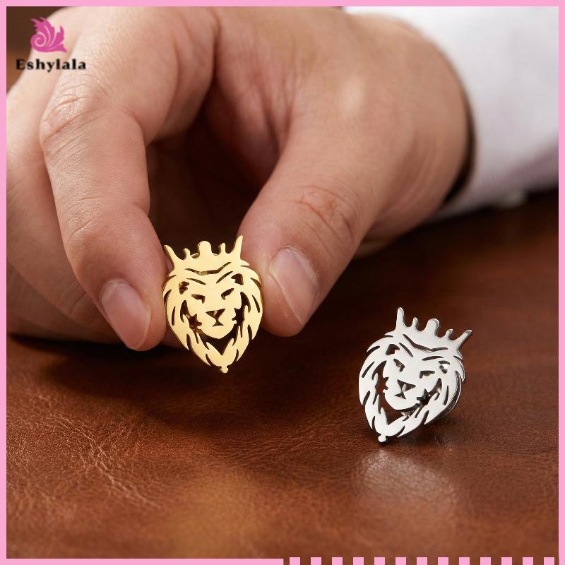 Eshylala Động Vật Vương Miện Sư Tử Ve Áo Chân Trâm Cài Cho Nam Nữ Thép Không Gỉ Phù Hợp Với Cổ Huy Hiệu [MỚI]