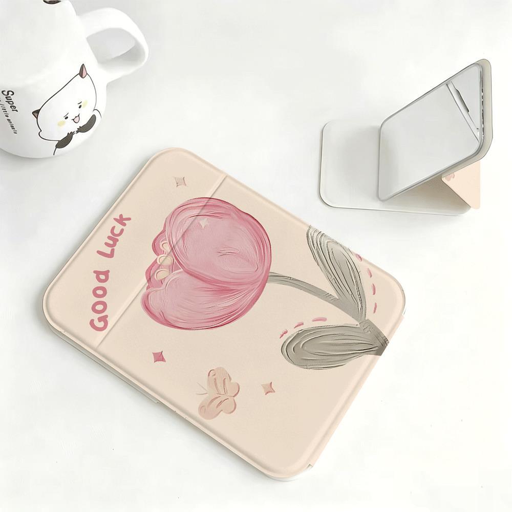 Hoa tulip mang may mắn Chất liệu bền đẹp, kiểu dáng hiện đại Gương trang điểm gấp cao cấp