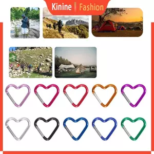 KIN Hình Trái Tim Móc Chụp Carabiner Móc Kẹp Chìa Khóa Hợp Kim Nhôm Móc Khóa Kẹp Cho Du Lịch Ngoài Trời Đi Bộ