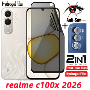 Realme C100x 2026 Phim Hydrogel Bảo Mật Mềm Chống Gián Điệp Full Cover Bảo Vệ Màn Hình Chống Peek Phim Riêng Tư Cho Realme c100x realmeC100x C100 x C100i 5G 4G Phim Bảo Vệ Camera Sau