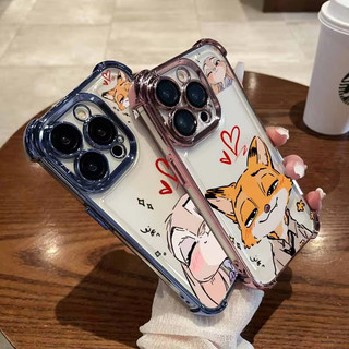 Ốp Lưng Thỏ Cặp Đôi Zootopia Cho Samsung Galaxy A07 A17 A06 A16 A26 A36 A56 A05 A05S A15 A25 A35 A55 5G Mạ Chống Rơi Vỏ Điện Thoại Thoáng Mát