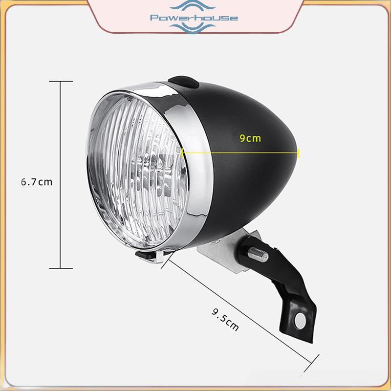 POWER Classical Retro Đèn Pha ABS 3 Đèn LED Xe Đạp Đi Đêm Cảnh Báo An Toàn Đèn Trước Không Pin.