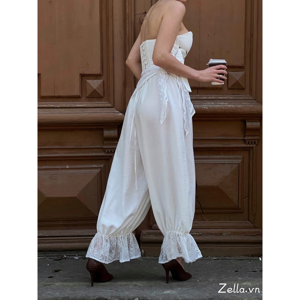 Quần Bloomers Vintage Rene Ruffled, Eo Co Dãn, Thiết Kế Sang Trọng Cho Phụ Nữ