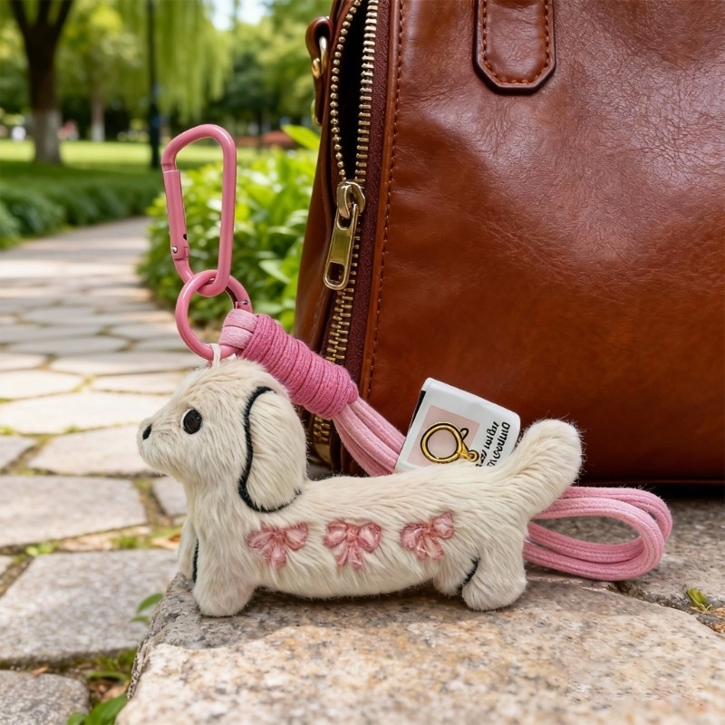 DASBSUG Phim hoạt hình ngọt ngào Dachshund Túi sang trọng quyến rũ để cá nhân hóa Mặt dây chuyền túi lông mềm Lý tưởng cho trẻ em và người lớn Pra