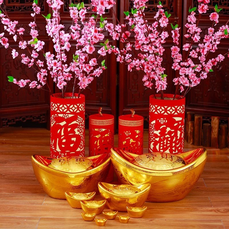 Mới Rỗng Mô Phỏng Thỏi Vàng May Mắn Thu Hút Yuanbao Chống Đỡ Trang Trí Lễ Hội Mùa Xuân