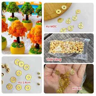 [HỎA TỐC HCM] CHARM VÀNG Cây tài lộc NHIỀU MẪU TRANG TRÍ LÀM HOA HANDMADE KẼM NHUNG HOA LEN ANGIHOME