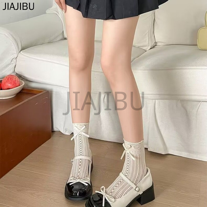 Giày Lolita Kiểu Công Chúa Nhật Bản Cổ Điển Phối Màu Có Nơ Dành Cho Nữ Korean Fashion Casual Platform Mary Jane Doll Shoes Giày Da Đen Mũi Tròn Gót Dày Chống Trơn Trượt Kiểu Anh Dành Cho Bé Gái
