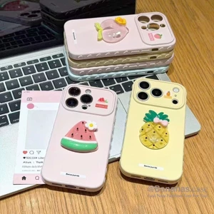 3D DIY Ngọt Pha Lê Trái Cây Tươi Ốp Lưng Điện Thoại iPhone 17 16 15 14 13 12 11 Pro Max 16 15 14 Plus