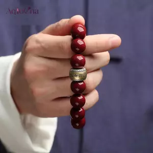 AqToCna Khoáng Tự Nhiên Cinnabar Vòng Tay Người Bảo Vệ Bùa Hộ Mệnh Vòng Tay Oril Đá Pha Lê Cát Mười Hai Cung Hoàng Đạo Dấu Hiệu AqToCna