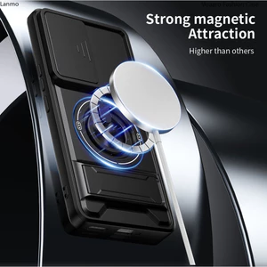 Giáp Trượt Ống Kính Funda Cho Honor 200 Pro 5G Ốp Lưng Xoay Vòng Từ Tính Dành Cho Honor 200 5G Ốp Lưng Chân Đế Có Thể Gập Lại Capa