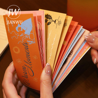 JIANWU Ấm Khoảnh Khắc Dòng Nhân Vật Vintage Biên Giới Ghi Chú Vật Liệu Phong Cảnh Cắt Dán Sách Sáng Tạo Tạp Chí Văn Phòng Phẩm
