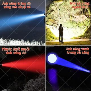COD Đèn pin năng lượng mặt trời bốn nguồn sáng Đèn pin lớn Laser trắng Đèn pha siêu sáng Đèn làm việc di động ngoài trời