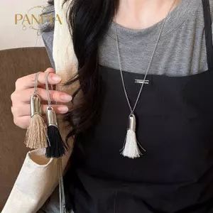 PNPIA- Thiết Kế Độc Đáo 3 Màu Bàn Chải sel Mặt Dây Chuyền Nelaces Dành Cho Nữ Thời Trang Dài Dây Xích Ne Món Quà Trang Sức