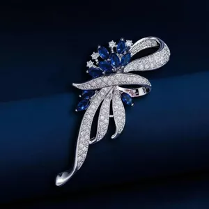 Xingdai Thổ Cẩm Nữ Tính Khí Tinh Tế Xòe Quần Áo Phụ Kiện Hợp Kim Kim Kim Cương Giả Pin Niche Chống chói Khóa Pin