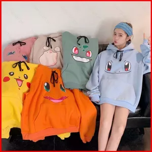 YB1 Mới 2020 Nữ Rời Pokemon Go Áo Len Có Mũ Trùm Đầu Hoạt Hình Dễ Thương Áo Khoác Có Mũ Trùm Đầu BY1
