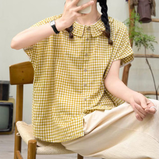 [Hàng có sẵn] Áo sơ mi nữ Cotton chất lượng cao dáng rộng, đa năng, giảm tuổi, nhẹ, mùa hè