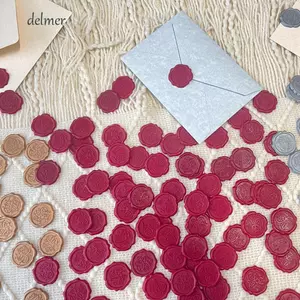 DELMER 10 Miếng Dán Sáp Con Dấu, DIY Tự Dính Lời Mời Cưới Dán, Sáng Tạo Tròn Vintage Cá Tính Phong Bì Miếng Dán Ngày Lễ Tình Nhân