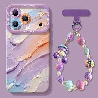 Sáng Tạo Màu Tím Mẫu Trường Hợp Điện Thoại Cho iPhone 17 16 15 14 13 12 11 Pro Max X Xr Xs Max 7 8 Plus SE2020