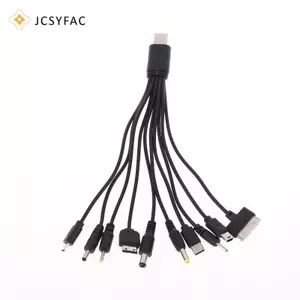 JCSYFAC 1 Cái 20cm Cáp Sạc Nguồn USB Dây Cho Điện Thoại Đa Năng 10 Trong 1 Micro USB DC Điện Thoại Di Động Sạc Adapter Cắm Mới