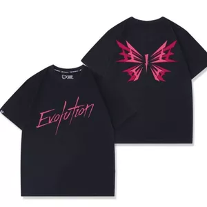 Xie Tinfeng Tiến Hóa Buổi Hòa Nhạc Rock Bướm Vũ Hán Quạt Cổ Vũ Áo Thun Tay Ngắn Cotton Nguyên Chất Nửa Tay
