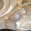 Đồng hồ mở Vòng đeo tay có thể điều chỉnh Đồng hồ đeo tay Full Diamond Dây thép nhỏ Tính khí Đồng hồ cổ điển 26.5.15