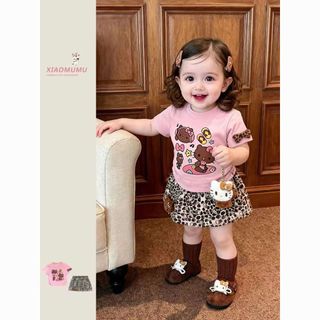 Áo thun ngắn tay bé gái Cotton 2026 Áo thun in hình mèo dễ thương cho bé gái