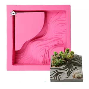 Maybest Square Terrace Flowerpot Epoxy Resin Mold Silicone Poting Mold DIY Bê tông Xi măng Thạch cao Chậu hoa Làm thủ công {VN}