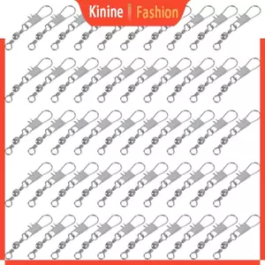 KIN 50 chiếc Thép không gỉ xoay khóa liên động chụp mồi câu cá Phụ kiện kết nối