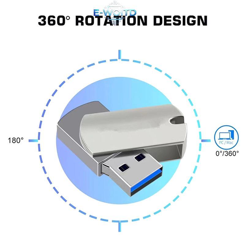 E-WOITD USB 3.0 Ổ đĩa Flash 1 / 2TB Bộ nhớ ổ đĩa tốc độ cao Sti Vòng chìa khóa kim loại Bộ điều hợp điện thoại Pendrive E-WOITD