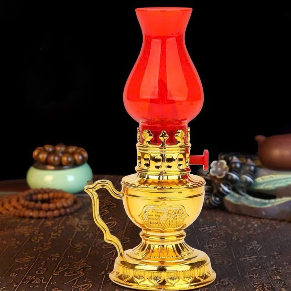 Đèn Thờ Vĩnh Cửu Sử Dụng Pin, Đèn Để Lên Bàn Thờ Trang Nghiêm Tôn Kính, Bóng Led Tiết Kiệm Pin, Dáng Đèn Dầu Thời Xưa