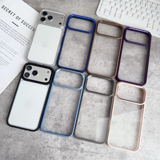 Ốp điện thoại khung ống kính phần cứng cạnh mềm cho iPhone 17 16 15 14 Pro Max 17 Air Plus Vỏ chống sốc