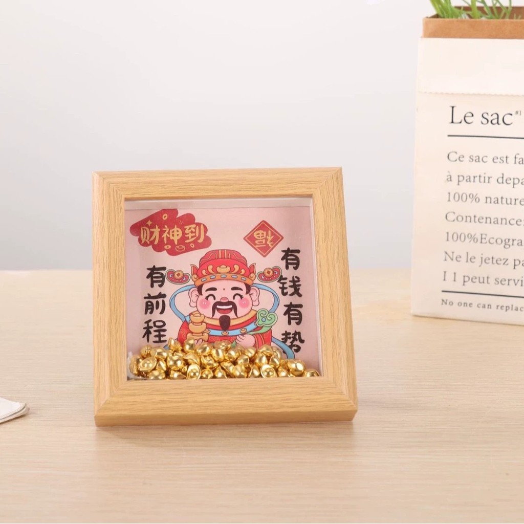 Mới Rỗng Thần Tài Khung Ảnh May Mắn Để Bàn Trang Trí Năm Mới May Mắn Trang Trí Nhà