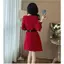 CS053 - VÁY THIẾT KẾ MÀU ĐỎ KÈM THẮT LƯNG