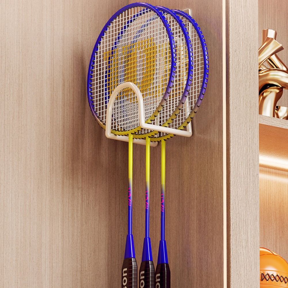 Kệ Treo Vợt Tennis và Cầu Lông AWNGD, Giá đỡ vợt kim loại gắn tường không cần đục lỗ cho cả Pickleball.