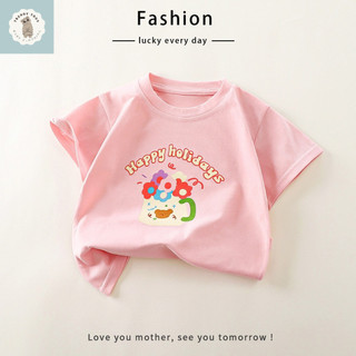 Áo thun một mặt in hoa dành cho bé gái, thích hợp để mặc riêng hoặc mặc nhiều lớp, thân thiện với da và thoải mái