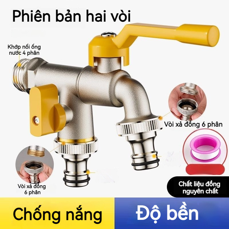 Vòi nước đa năng tiết kiệm - 2 chế độ đồng, bảo hành dài, Vòi nước hai chế độ, đồng, 2 đầu ra