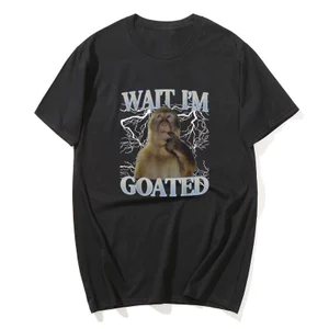 Áo sơ mi tay ngắn nam nữ, họa tiết meme khỉ ngộ nghĩnh, 100% cotton