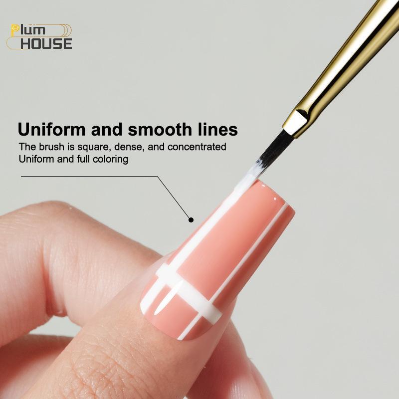 PlumHOUSE Móng Tay Nghệ Thuật Tranh Bàn Chải Acrylic Đường Bút Sọc Lưới Hoa Vẽ Màu Nước Bàn Chải UV Gel DIY Thiết Kế Làm Móng Tay VN