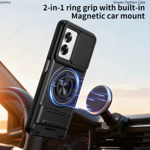 Armor Slide Lens Funda cho OPPO A57 A77 A57S A57E 4G Global Case cho Oneplus Nord N300 5G N20 SE Ốp lưng có vòng từ tính