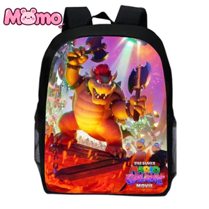 Ba lô thoáng khí in họa tiết hoạt hình Super Mario cho bé trai và bé gái Túi đi học trẻ em 12 inch