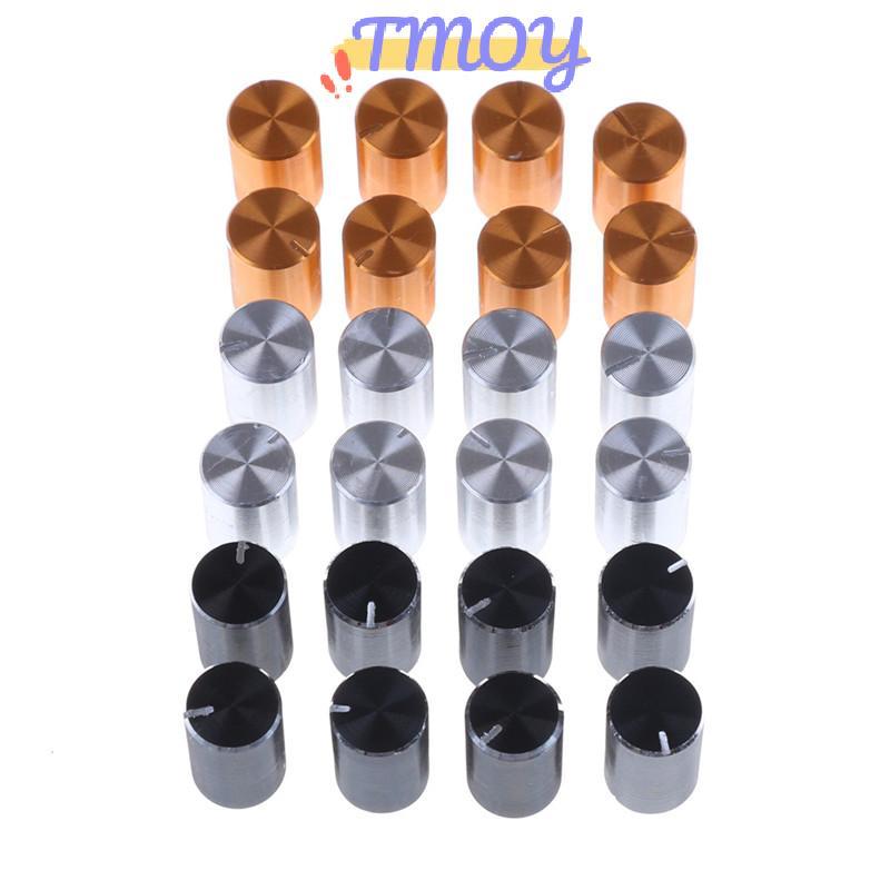 TMOY 8pc 10 * 15mm 6mm Đường kính Trục có khía Nhôm Điều khiển âm lượng Potentiometer Núm TMOY