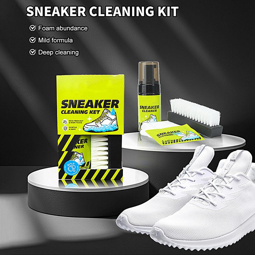 Giày Sneaker Cleaner 100ml 4 Miếng Bọt Không Rửa Làm Sạch Tẩy Trắng Giày Bụi Cho Bóng Rổ Golf Vải Lưới jiwvn