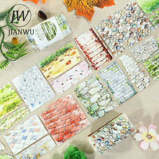 JIANWU 70mm * 200cm Vintage Đá Đường Cảnh Vật Liệu Cắt Băng Thêu Sò PET Sáng Tạo DIY Tạp Chí Văn Phòng Phẩm