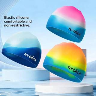 [Mar-T] Mũ bơi bằng silicon dành cho người lớn Màu chuyển màu không thấm nước Độ đàn hồi cao Hoàn hảo cho bể bơi đi biển và bơi lội nước mở