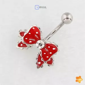 Nơ Thép Không Gỉ Xuyên Bụng Giả Nút Nhẫn Trang Sức Cơ Thể Đồ Trang Trí Dành Cho Nữ Mới
