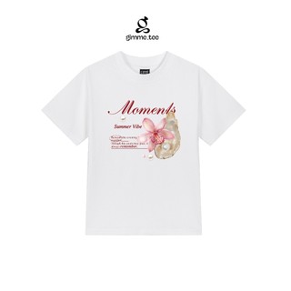 Áo BabyTee- HOA & NGỌC TRAI - Premium Cotton Sợi Đôi 250gsm - 2 Chiều Cổ Tròn