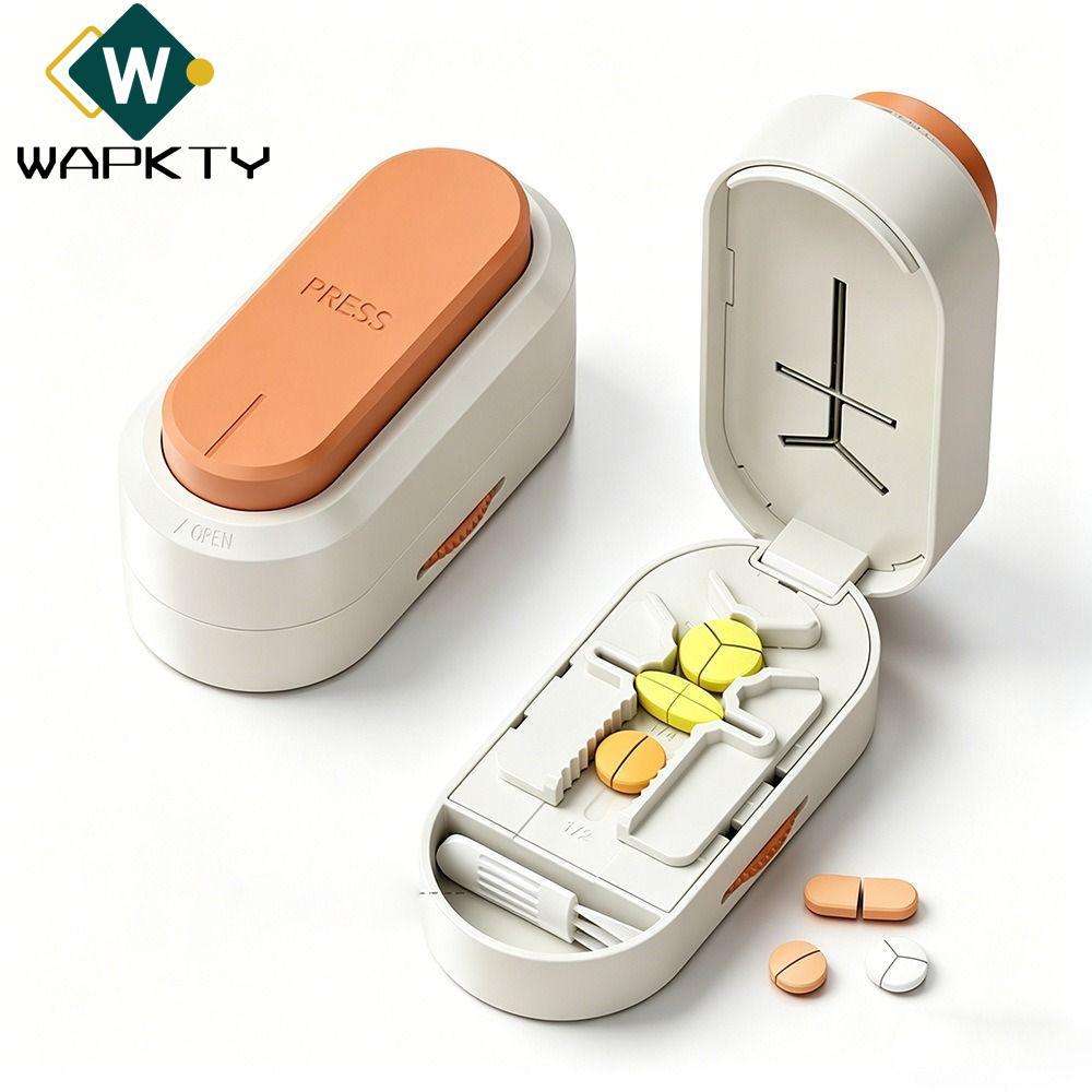 Bộ chia thuốc WAPKTY, Bộ chia có thể điều chỉnh Máy cắt thuốc, Hộp đựng thuốc ẩn lưỡi chống bụi