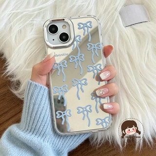 Ốp điện thoại gương mạ nơ phong cách ins cho Infinix Smart 20 10 9 8 Pro HD 7 Plus 5 Note 60 50X 50S 50 40 Pro Plus GT 30 Pro Edge 4G 5G Vỏ mềm ngọt ngào đơn giản