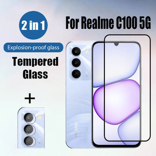 Bảo vệ màn hình kính cường lực 2 trong 1 Realme C100 5G cho Realme C85 Pro C75 C75X C71 C65 C67 C55 C63 C53 4G 5G & Phim ống kính máy ảnh