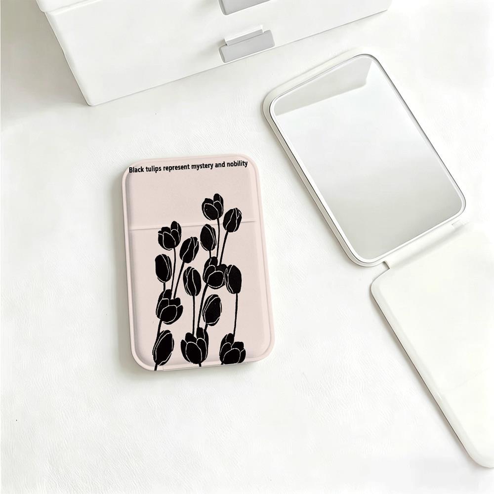 Hoa tulip đen Chất liệu bền đẹp, kiểu dáng hiện đại Gương trang điểm gấp cao cấp